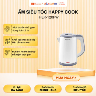 Ấm siêu tốc Happy Cook HEK-120PW - Dung tích 1.2L, công suất 1500W