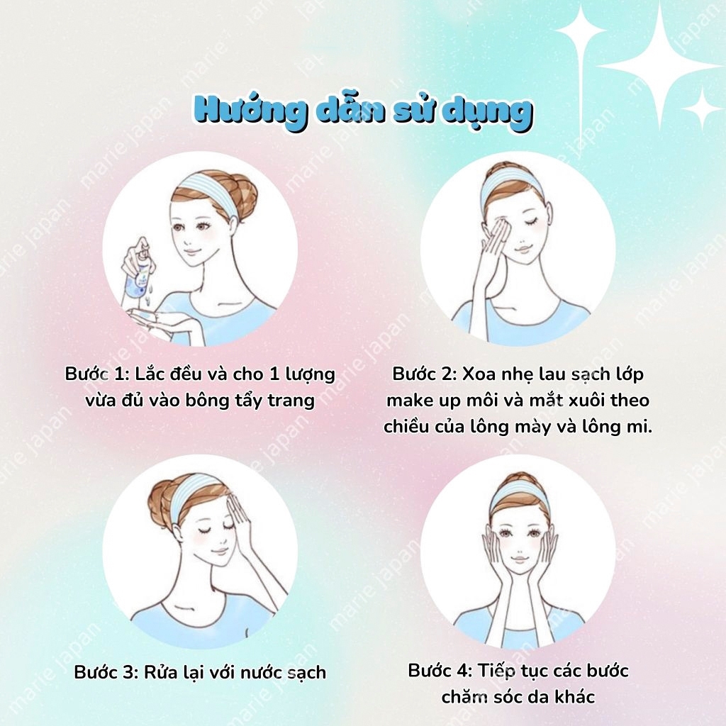 Nước Tẩy Trang Mắt Môi 2 Lớp Sạch Sâu Makeup Chống Nước Dịu Nhẹ Không Cay Mắt