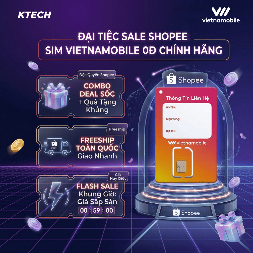 [SIM MỚI CỨNG] SIM 0Đ Vietnamobile, Nghe, Gọi Nhận Tin Nhắn, sóng khỏe