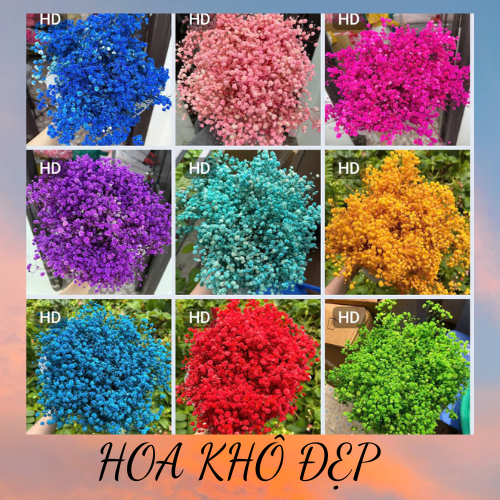 Hoa baby khô đẹp bền, không phai màu decor cắm lọ để bàn trang trí ,bó 100g