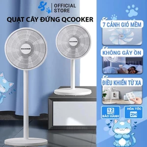 Quạt cây đứng quạt 7 cánh Xiaomi QCOOKO sử dụng motor đạn bạc không gây tiếng ồn hiệu năng làm mát cao