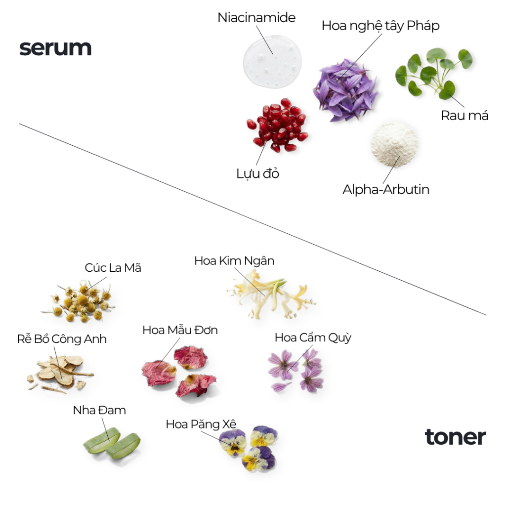 Bộ Đôi Toả Sáng, Toner 120ml & Serum B3 30ml Cân Bằng Độ Ẩm Sáng Da Mờ Thâm Mụn- CB7