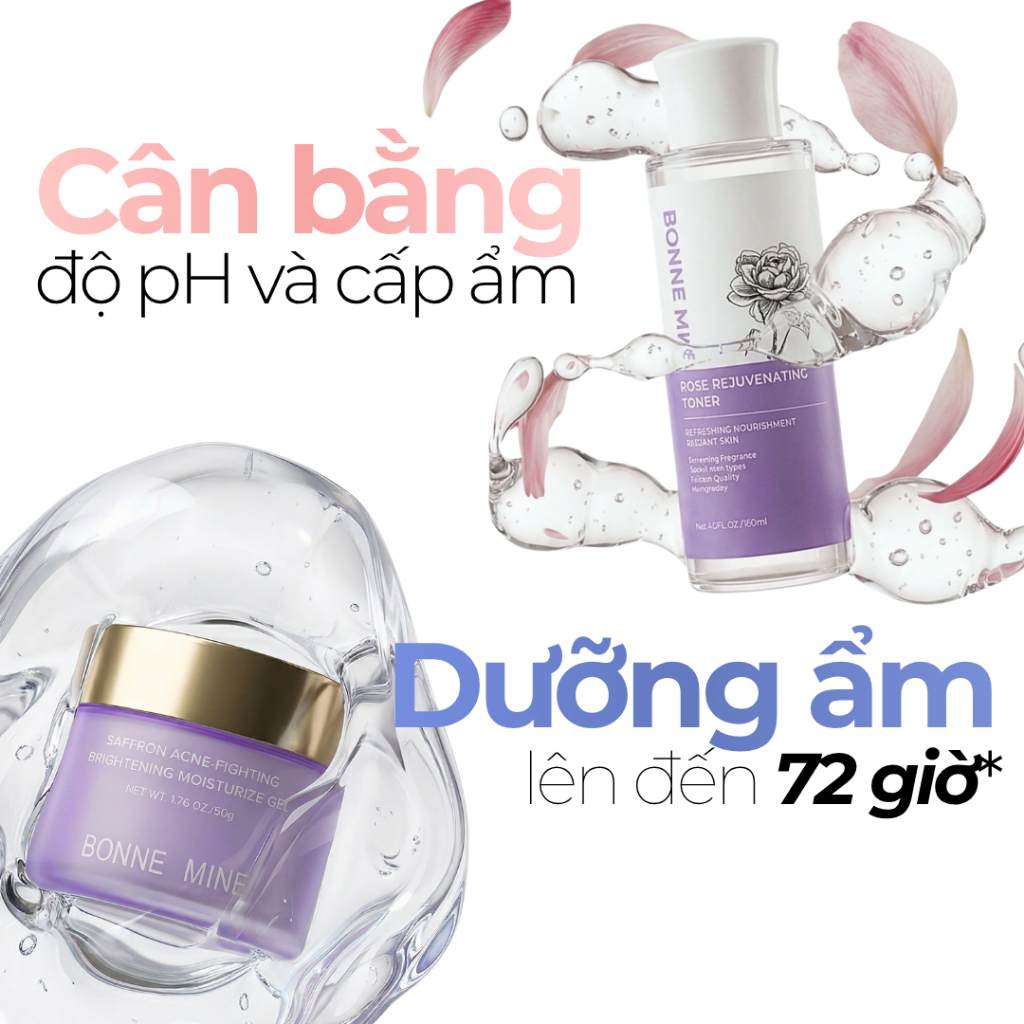 Bộ Đôi Cấp Ẩm Kiềm Dầu, Toner 120ml & Gel dưỡng 50ml, Dưỡng Ẩm Chuyên Sâu, Kiềm Dầu, Phục Hồi Da-CB6