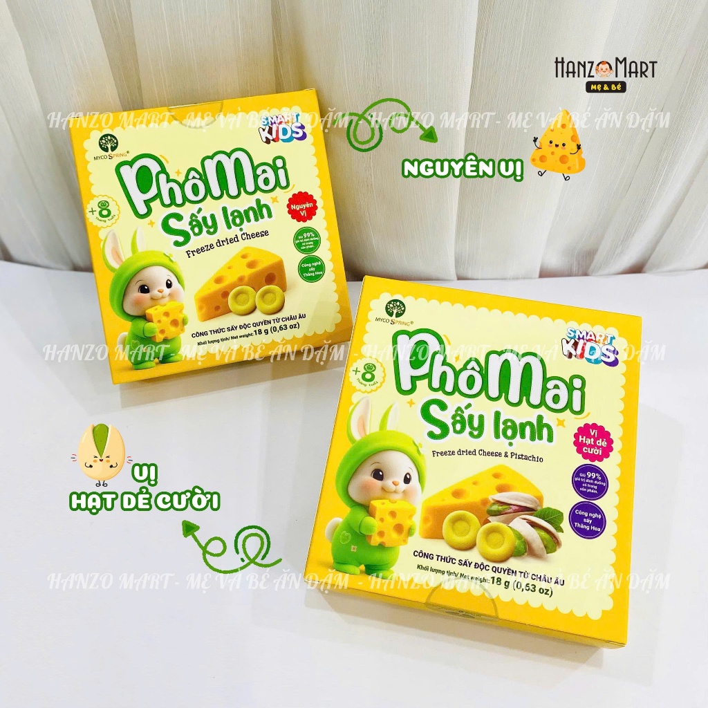 Phô mai sấy lạnh Smart kids cho bé từ 8m+