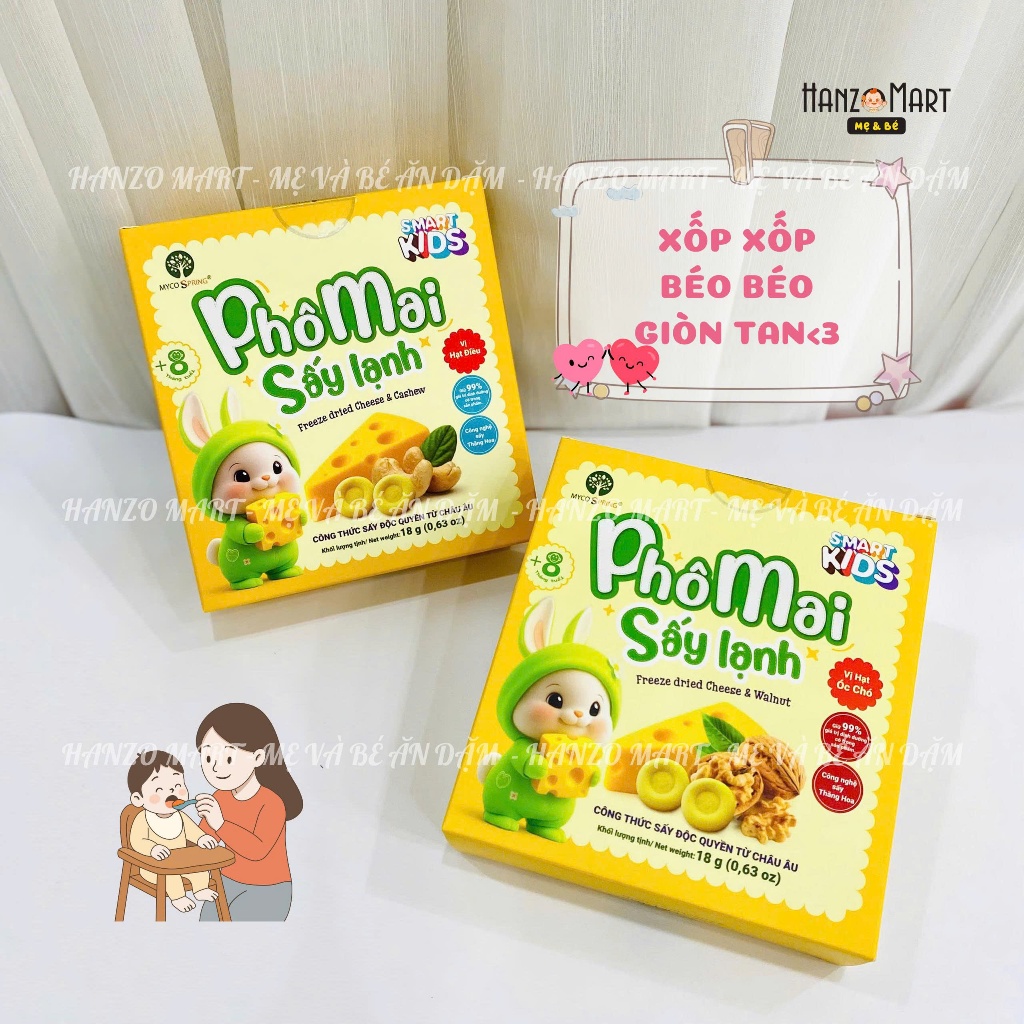 Phô mai sấy lạnh Smart kids cho bé từ 8m+