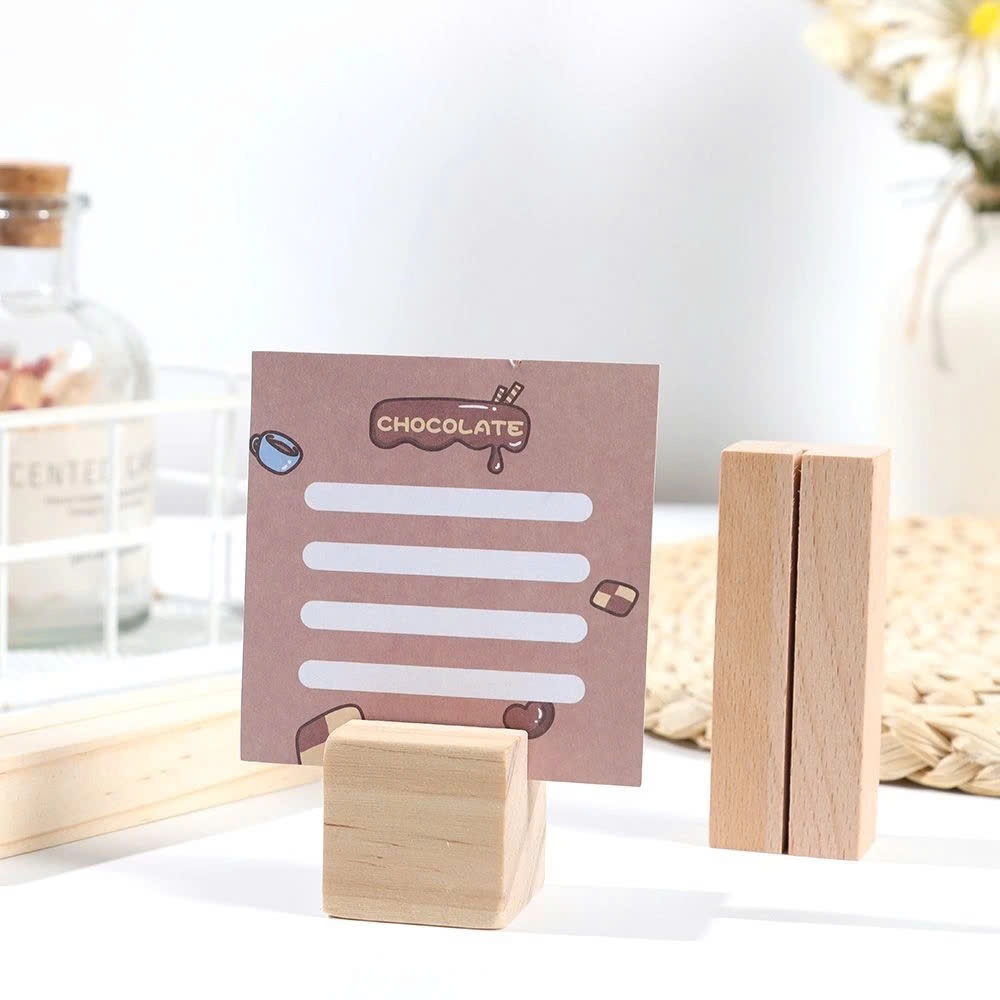 Giá Đỡ Kẹp Ảnh, Bưu Thiếp Mini Để Bàn - Gỗ Óc Chó & Gỗ Beech Decor Tối Giản (Nhiều Kích Thước)