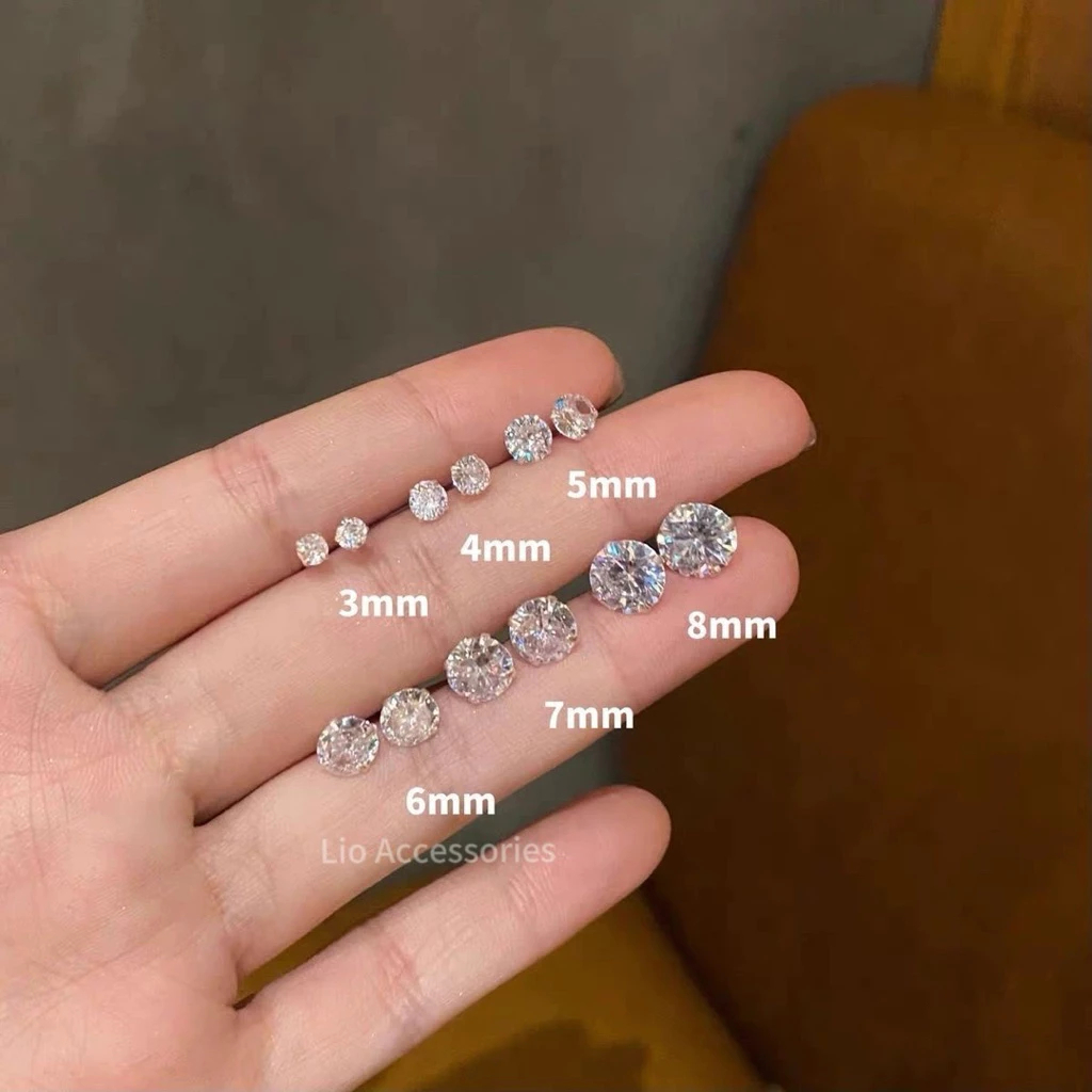 [Peinn] Bông Tai Khuyên Tai Đính Đá Lấp Lánh - Thiết Kế Đơn Giản Cho Nữ, Chất Liệu Kim Loại Không Rỉ Sét, Bền Màu