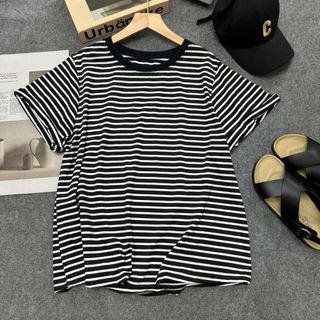 Lẻ Áo thun bigsize sọc ngang form rộng thoải mái, chất cotton mềm mịn co giãn, phong cách basic dễ phối  A352 + A843