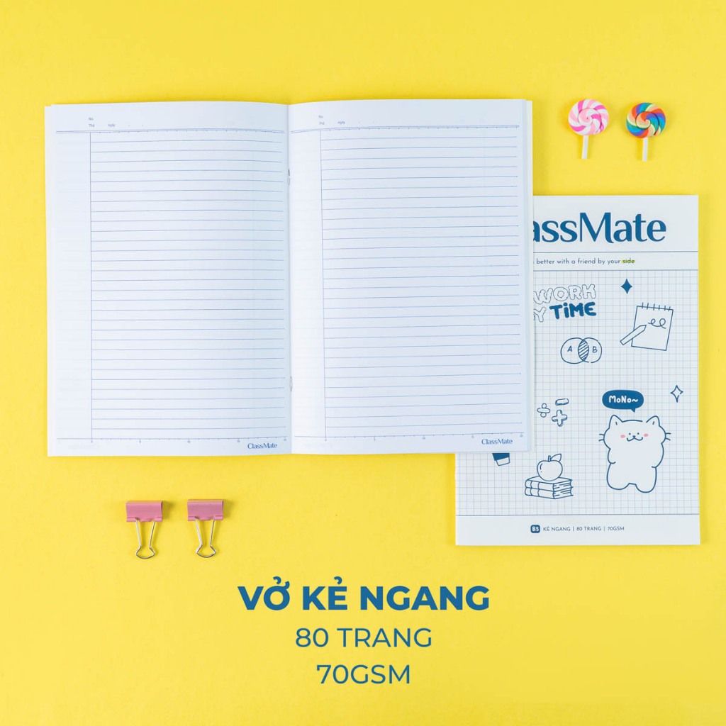 Vở Kẻ Ngang B5 Classmate Tập Sinh Viên MoNo 80 Trang, 70gsm Vở Viết Bài, Ghi Chép Cho Học Sinh Sinh Viên NB5-08-0356