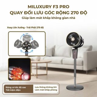 Quạt Đối Lưu Điều Khiển Giọng Nói AI MILUXURY F3 PRO– Công Nghệ Hiện Đại, Tiện Ích Vượt Trội