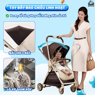 Xe Đẩy Gấp Gọn Chính Hãng Baobaohao A12, Xe Đẩy 2 Chiều Gọn Nhẹ, Ngả Lưng Linh Hoạt, Bánh Xe Giảm Xóc An Toàn Cho Bé