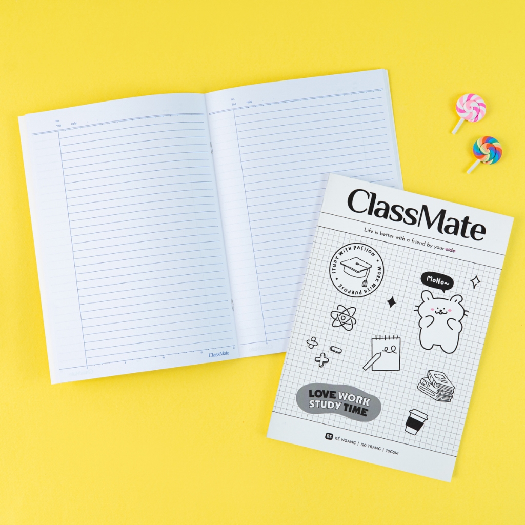 Vở Kẻ Ngang 120 Trang Classmate Vở Viết B5, 70gsm Tập Sinh Viên Bìa MoNo Chống Nước Ghi Chép, Viết Bài NB5-12-0357