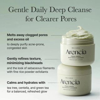 Sữa rửa mặt Arencia 120g/Rice Mochi Cleanser/Rosehip/Blue Hyssop/làm sạch sâu dưỡng ẩm da