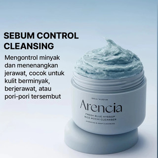 Sữa rửa mặt Arencia 120g/Rice Mochi Cleanser/Rosehip/Blue Hyssop/làm sạch sâu dưỡng ẩm da