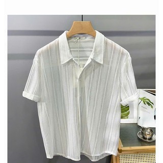 [HOT TREND] Áo Sơ Mi Nam Nữ Đi Biển Phong Cách Hàn Quốc Chất Liệu Dệt Lưới Thoáng Mát Thời Trang