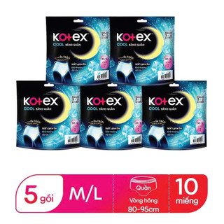 [COMBO 5 GÓI] Băng Vệ Sinh Quần Kotex Cool Ban Đêm M/L 2 Miếng/Gói Siêu Mỏng Mát Lạnh  - Lucie's Mom