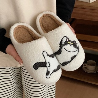 Dép mang trong nhà lót lông phối họa tiết cún mèo đế cao 2cm dễ thương êm ái CS-276 Mita