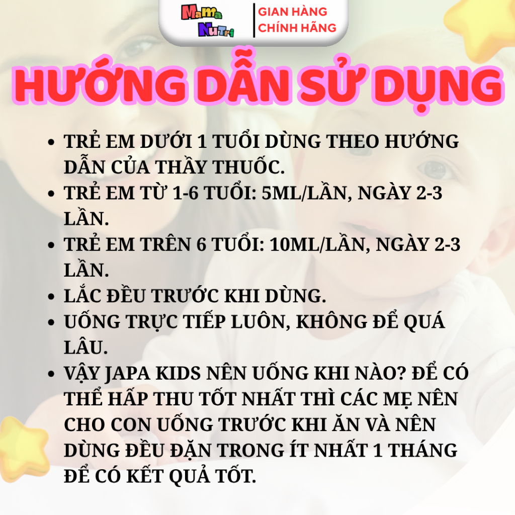 Siro JAPA KID'S Ăn Ngon Cho Bé - Chính Hãng Hỗ Trợ Bé Tăng Cân, Kích thích Ăn Ngon, Con Cao Lớn
