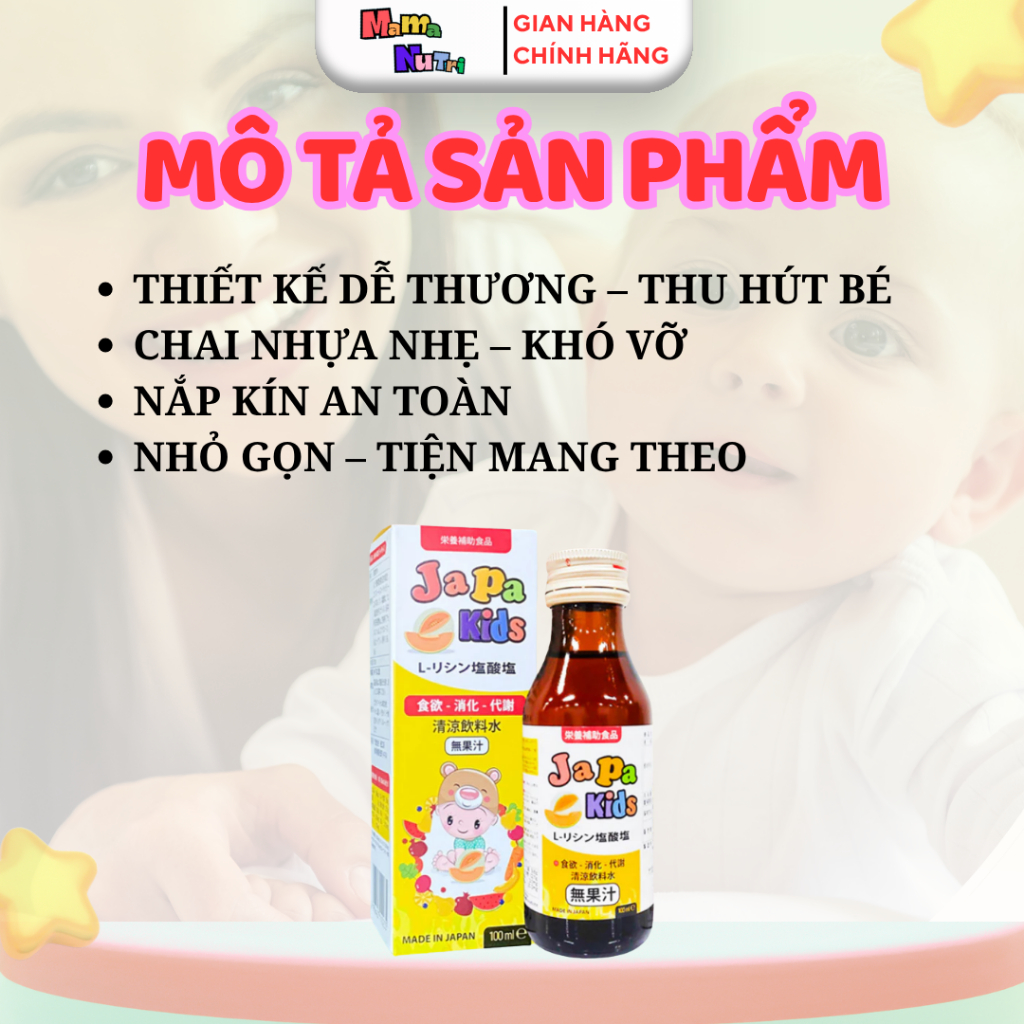 Siro JAPA KID'S Ăn Ngon Cho Bé - Chính Hãng Hỗ Trợ Bé Tăng Cân, Kích thích Ăn Ngon, Con Cao Lớn