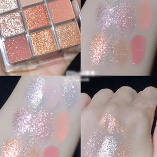 Bảng Phấn Mắt Nhũ 9 Ô Makeup Không Nước Chống Mồ Hôi