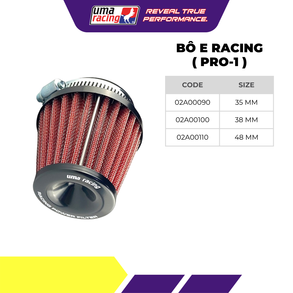 Bô E UMA Racing Air Filter PRO1 – Tăng Tốc Mạnh Mẽ, Lấy Gió Nhanh, Phù Hợp Nhiều Dòng Xe