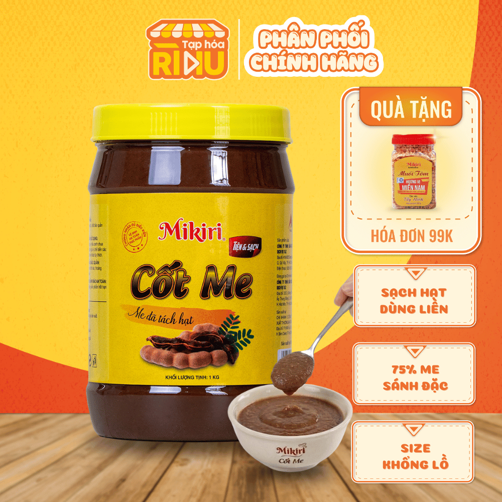 Cốt Me Nguyên Chất Tách Hạt Mikiri 1Kg- Sánh Mịn Chuẩn Vị, Giải Pháp Tiết Kiệm Cho Gian Bếp và Quán Ăn
