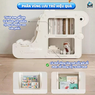 [Kèm Đệm] Kệ Đồ Chơi Pakey Khủng Long Cao Cấp, Tủ Đựng Đồ Cho Bé Tích Hợp Ghế Sofa Tiện Lợi, Nhựa Nguyên Sinh An Toàn