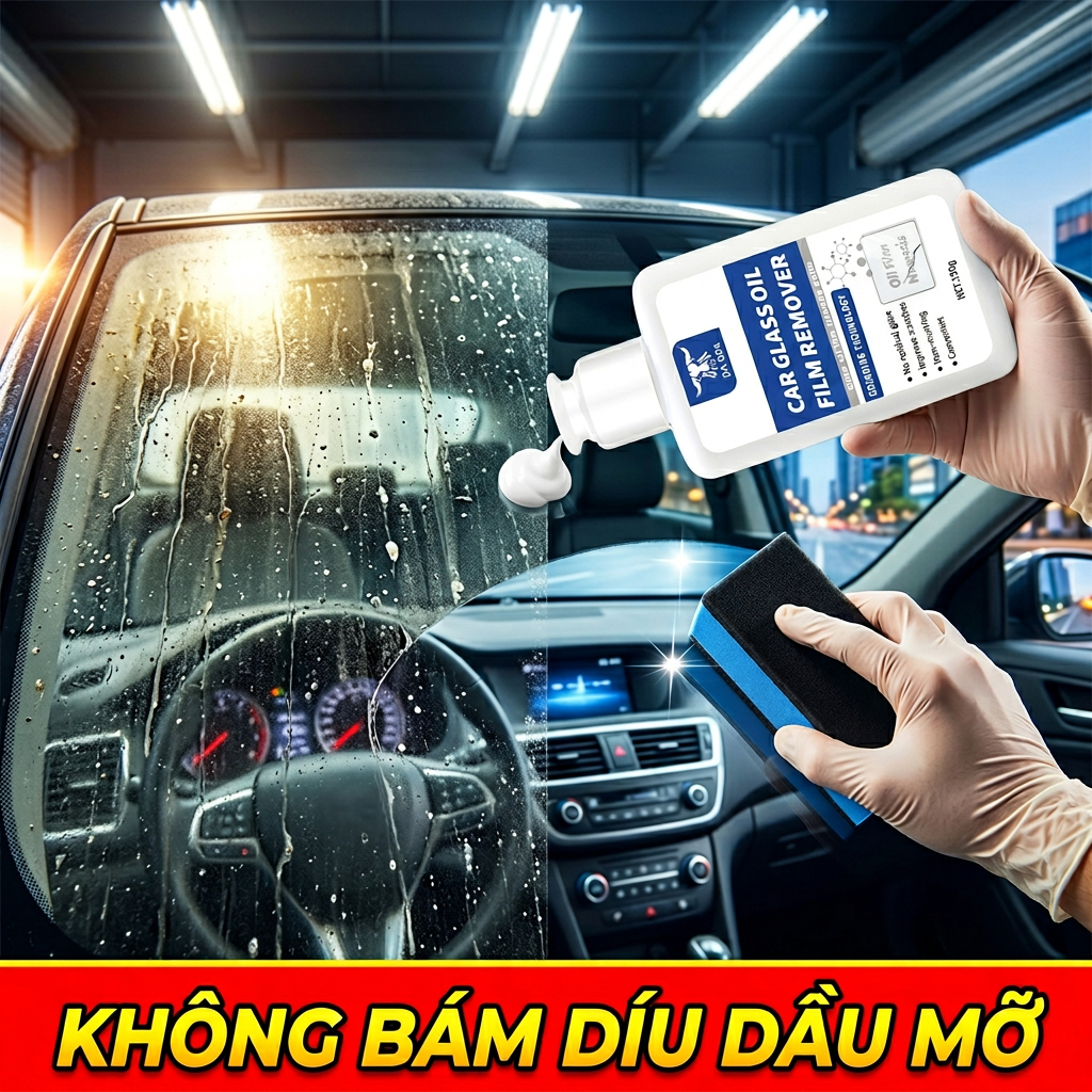 ✨Dung Dịch Tẩy Màng Dầu Cho Kính Ô Tô – Dễ Dùng, Loại Bỏ Cặn Canxi, Giảm Lóa