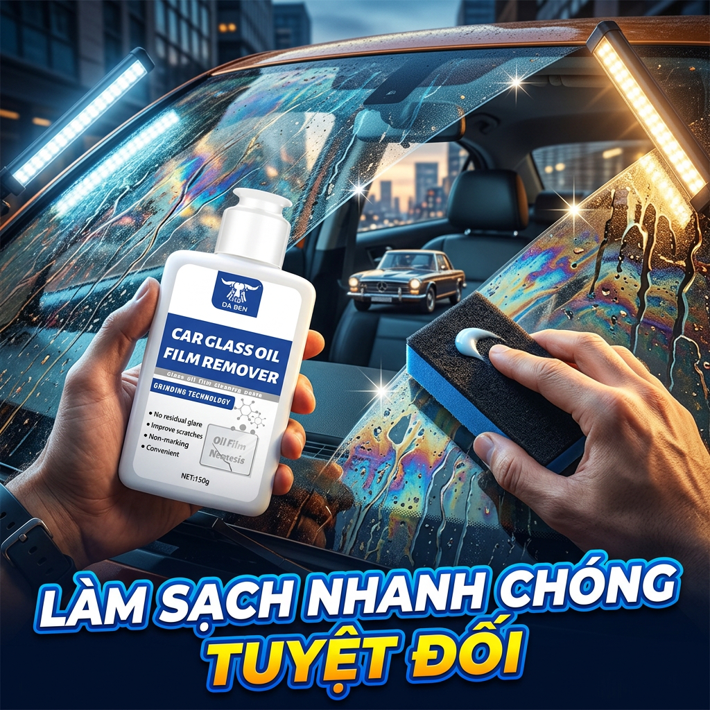 💎Dung Dịch Làm Sạch Kính Ô Tô – Tẩy Màng Dầu Nhanh Chóng, Kính Trong Suốt