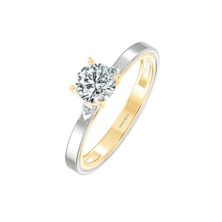 [CHAT TRƯỚC KHI ĐẶT] Nhẫn cầu hôn Tierra Lily NCH1907, Vàng 14K/18K Đính, Chủ CZ 5.4mm, Tấm CZ, Thiết Kế Ngọt Ngào