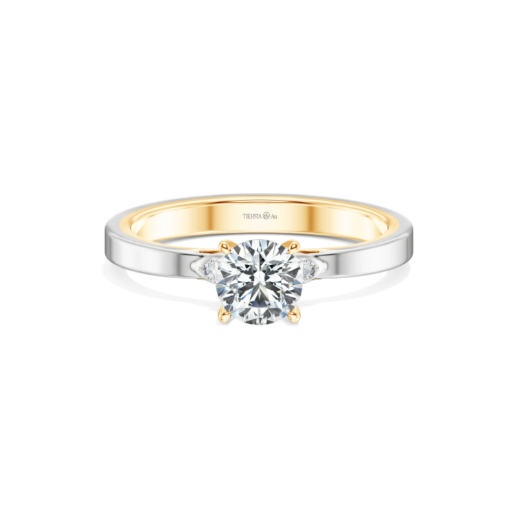 [CHAT TRƯỚC KHI ĐẶT] Nhẫn cầu hôn Tierra Lily NCH1907, Vàng 14K/18K Đính, Chủ CZ 5.4mm, Tấm CZ, Thiết Kế Ngọt Ngào