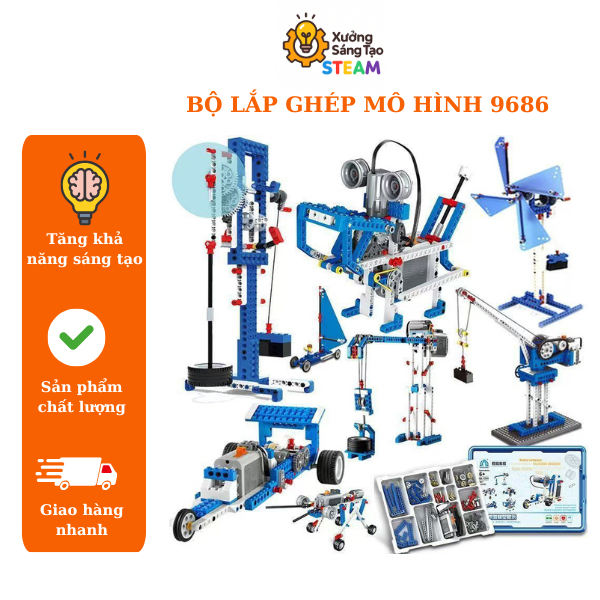Đồ Chơi Giáo Dục Đồ Chơi Phát Triển Tư Duy Khoa Học Cho Bé Lắp ghép kỹ thuật 9686