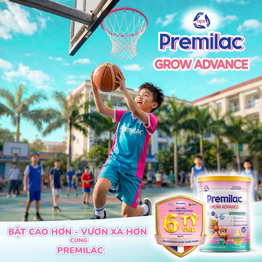 Sữa bột Premilac Grow Advance giải pháp phát triển toàn diện - 800gr