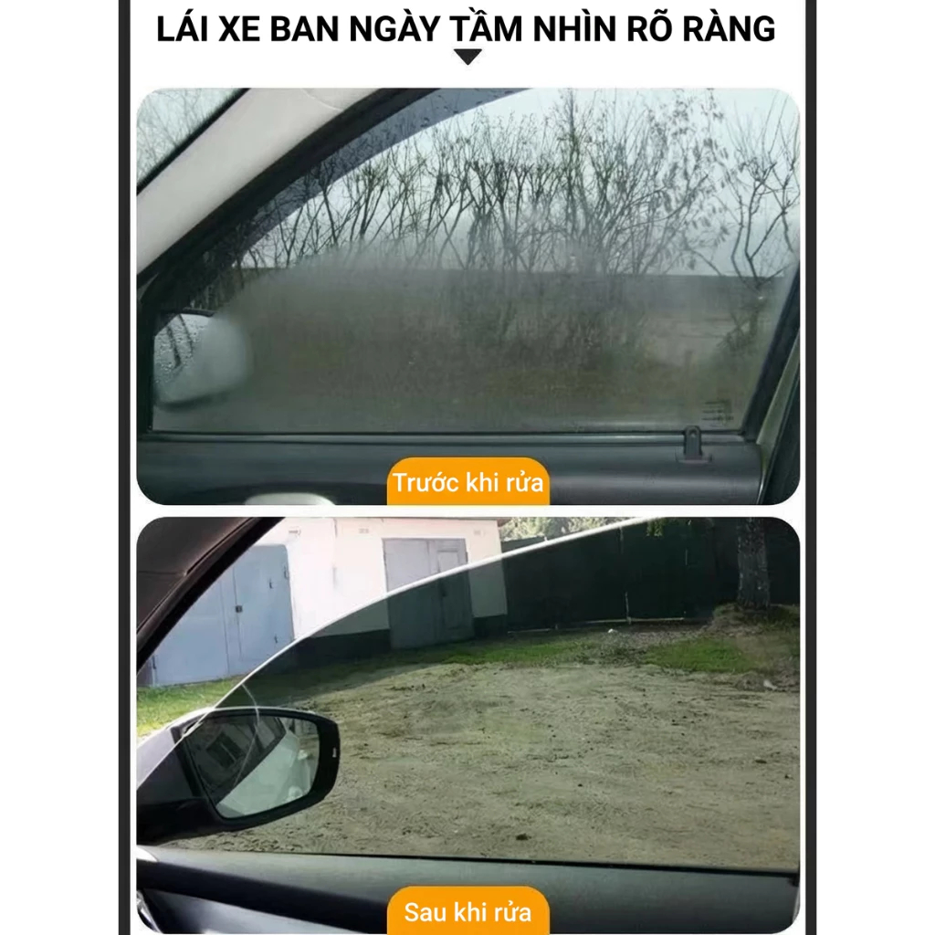 ⚡Dung Dịch Làm Sạch Màng Dầu Kính – Hiệu Quả Ngay Lập Tức, Bảo Vệ Kính Lái