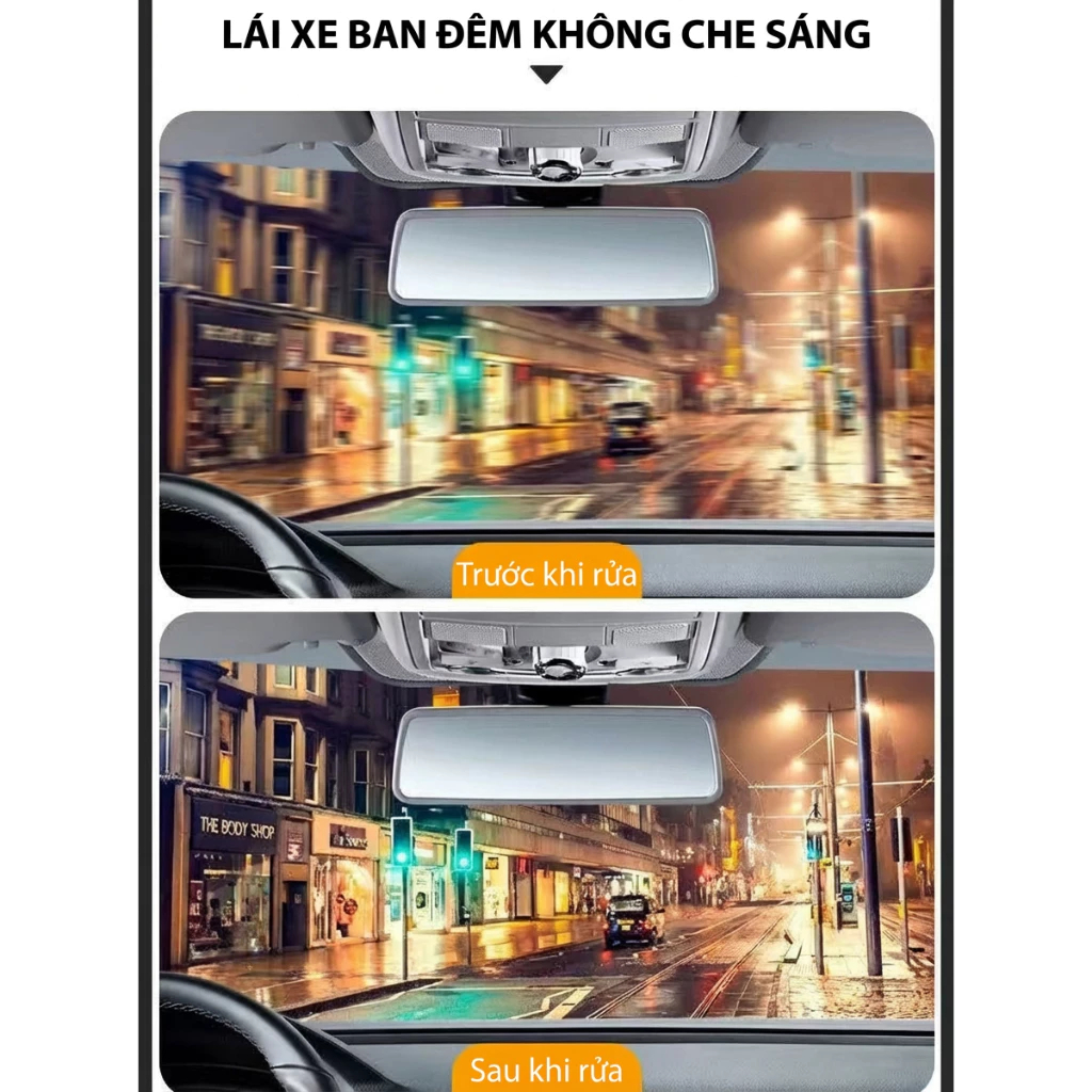 🔥Dung Dịch Tẩy Màng Dầu Kính Ô Tô – Loại Bỏ Cặn Cứng, Giảm Chói Ban Đêm
