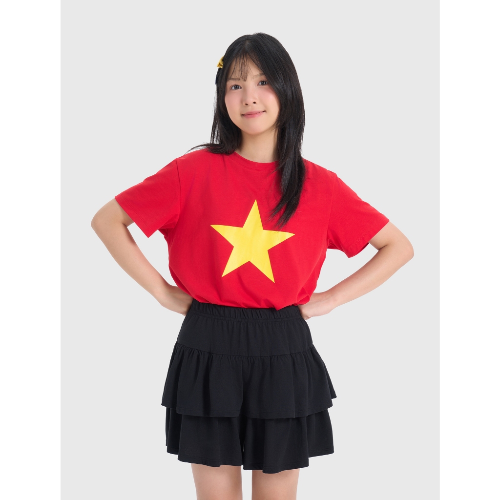 Áo thun cờ đỏ sao vàng CANIFA S áo phông Việt Nam cho bé cộc tay cotton mềm mại 3TS25S014