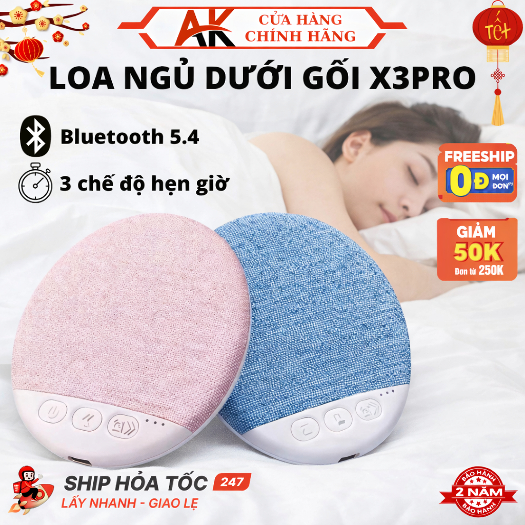 Loa Ngủ Dưới Gối X3pro Có Bluetooth, Với 3 Chế Độ Hẹn Giờ ,Âm Thanh Hifi Tích Hợp, Hỗ Trợ Giấc Ngủ