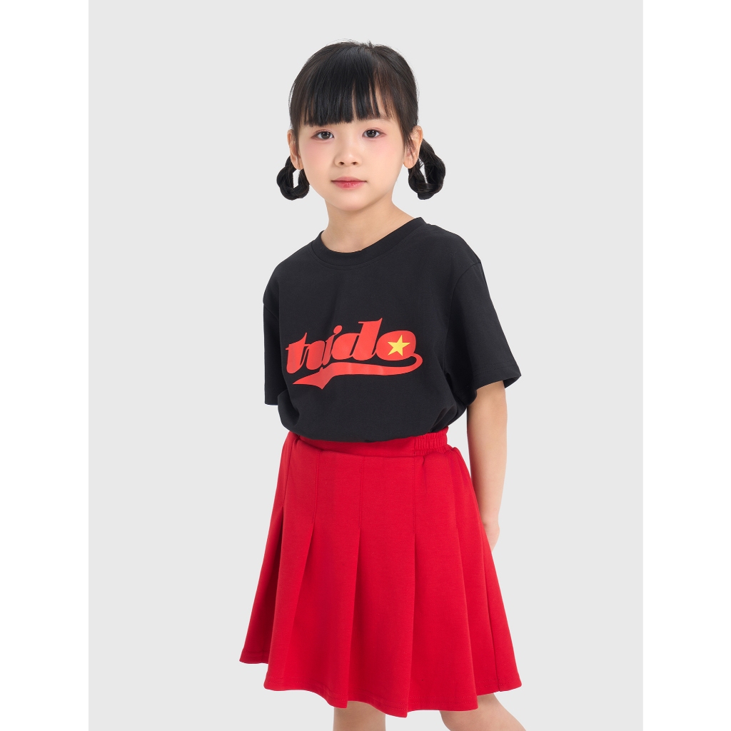 Áo phông unisex trẻ em CANIFA S áo phông Độc Lập - Tự Do - Hạnh Phúc chất cotton pha mềm mại thoáng mát 3TS26S018