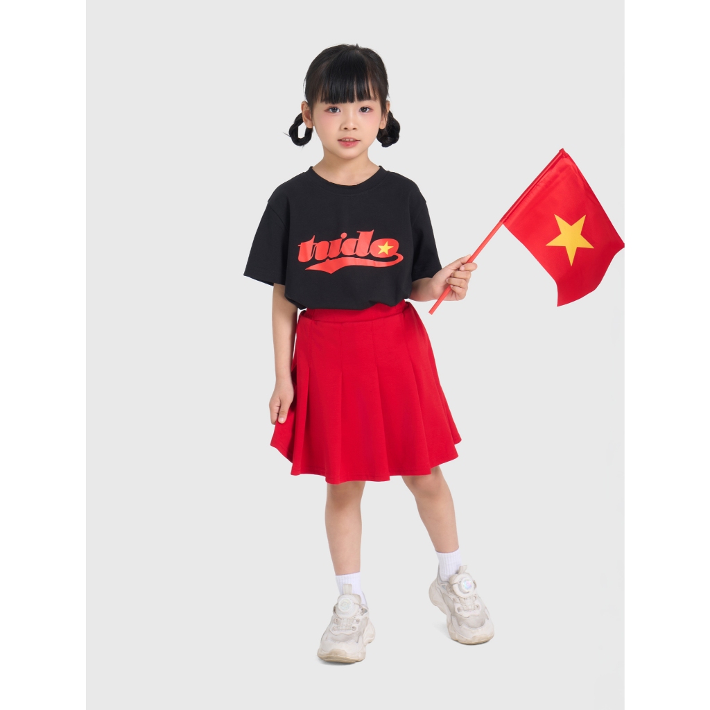 Áo phông unisex trẻ em CANIFA S áo phông Độc Lập - Tự Do - Hạnh Phúc chất cotton pha mềm mại thoáng mát 3TS26S018