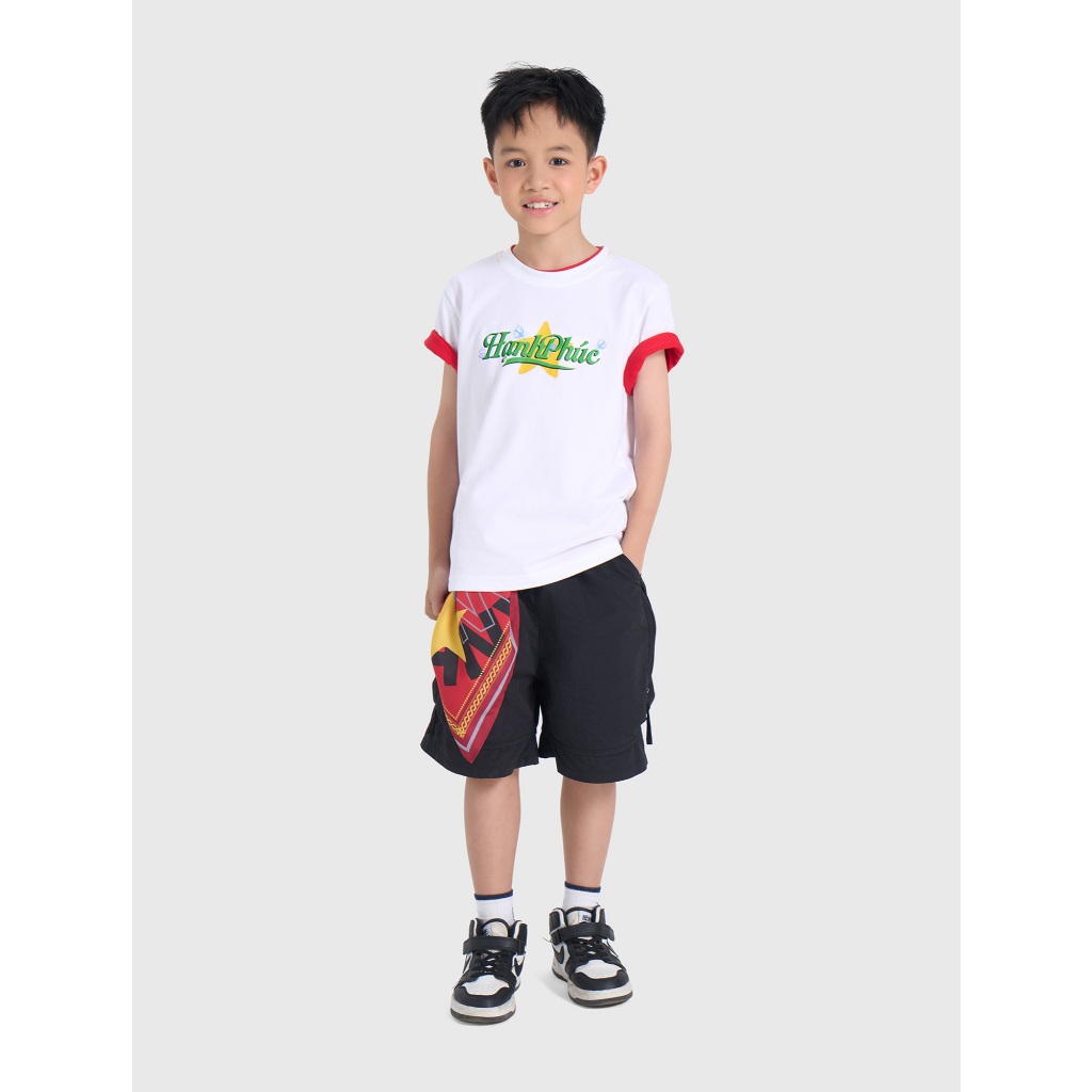 Áo phông unisex trẻ em CANIFA S áo phông Độc Lập - Tự Do - Hạnh Phúc chất cotton pha mềm mại thoáng mát 3TS26S018