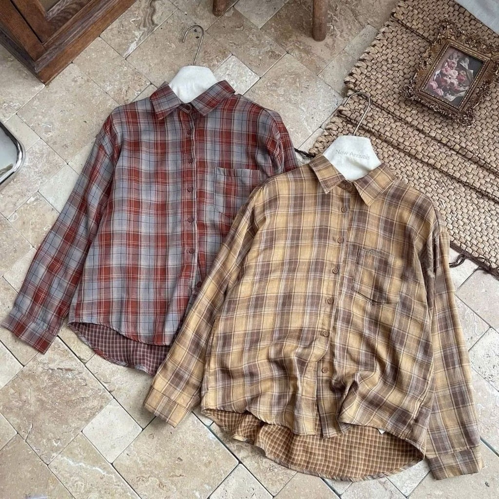 HT24. FORM VỪA. Áo sơ mi kẻ tay dài, áo sơ mi 2 mặt vải kẻ chất thô mềm, mát đủ size 40-70kg
