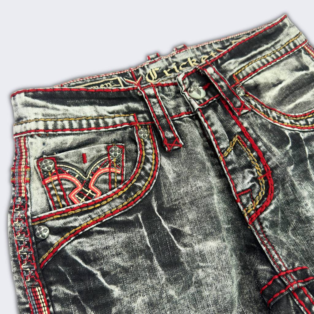 Quần Jeans Xám Rock Dài Nam Thêu Chỉ Đỏ - Vải Jenas Denim Cao Cấp Co Giãn Nhẹ Form Slim Suông D03