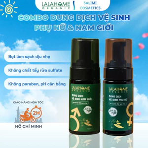 Combo Dung Dịch Vệ Sinh Tạo Bọt LALAHOME ORGANIC 100ml, Dành Cho Nam & Nữ, Chiết Xuất Trà Xanh