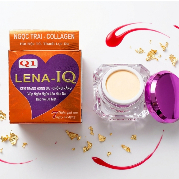 Kem Lena IQ Q1 Q24 (Cam-Tím) Dưỡng Da Trắng Hồng Rạng Rỡ - Kem Collagen Cấp Ẩm, Tái Tạo Da