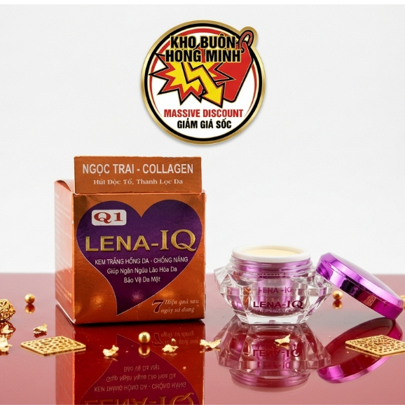 Kem Lena IQ Q1 Q24 (Cam-Tím) Dưỡng Da Trắng Hồng Rạng Rỡ - Kem Collagen Cấp Ẩm, Tái Tạo Da