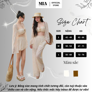 Set đi biển nữ 3 món áo bra khoác ren quần short maxi phong cách resort chụp ảnh xinh MIA S169