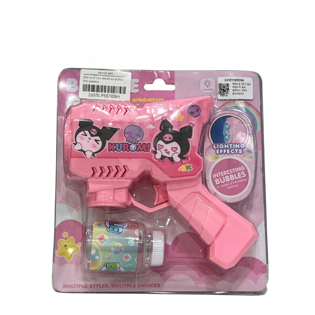 Súng Bắn Bong Bóng Kuromi Sanrio Có Đèn Nhạc - Đồ Chơi Máy Thổi Bong Bóng Tự Động Xà Phòng Cho Bé Cao Cấp