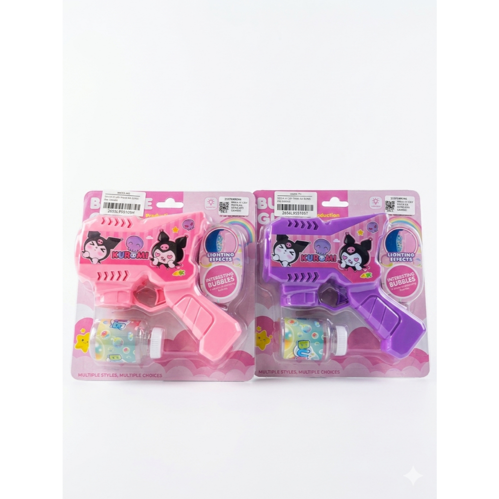 Súng Bắn Bong Bóng Kuromi Sanrio Có Đèn Nhạc - Đồ Chơi Máy Thổi Bong Bóng Tự Động Xà Phòng Cho Bé Cao Cấp