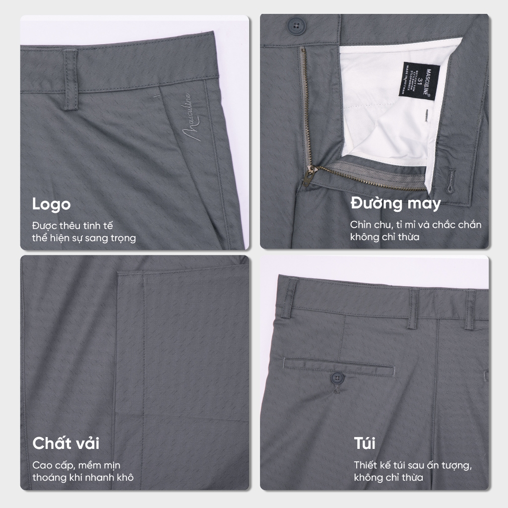 Quần short kaki nam cao cấp MASCULINE MSK25.3 - Kiểu dáng trẻ trung thoáng mát phối đồ dễ dàng