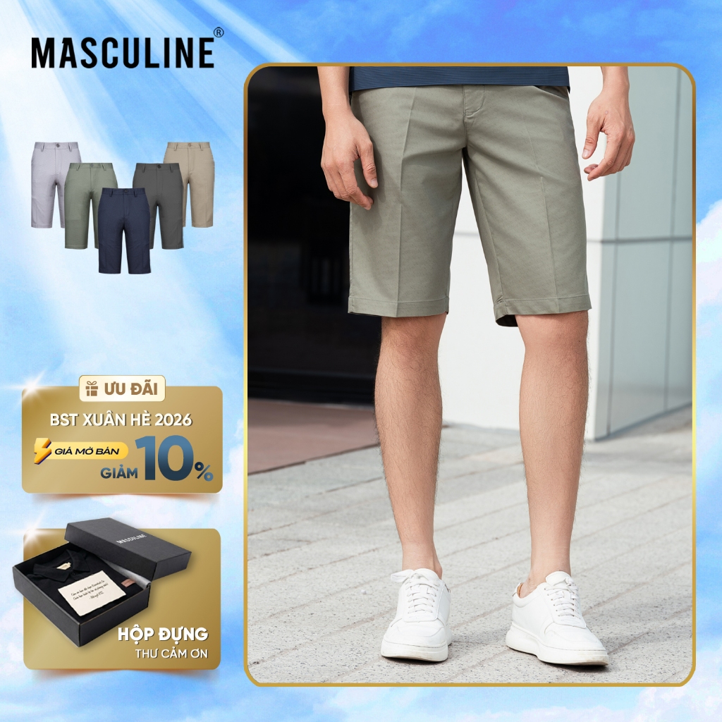 Quần short kaki nam cao cấp MASCULINE MSK25.3 - Kiểu dáng trẻ trung thoáng mát phối đồ dễ dàng